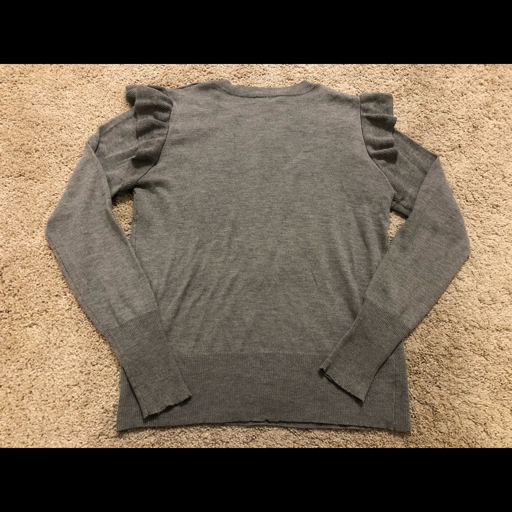 Grey Ruffle Sweater - Picture 2 of 2